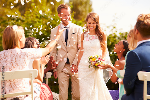 A young couple getting married thanks to their wedding club savings account at Telcoe Credit Union.